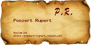 Poszert Rupert névjegykártya